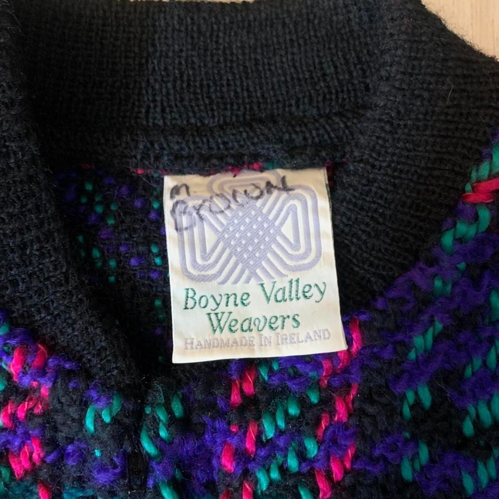 Vintage 1990s tweed cardigan purple - Picture 2 of 5